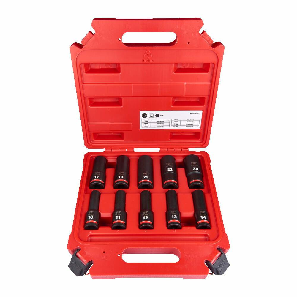 MILWAUKEE 1/2" SCHLAG-STECKSCHLUSS-SATZ 10 Stk. LANG