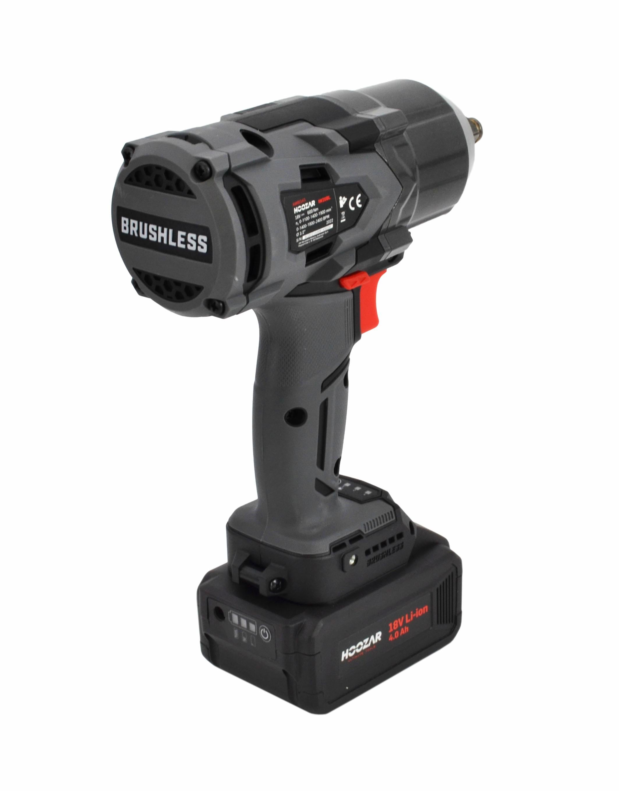 HOOZAR BÜRSTENLOSER SCHLAGSCHLÜSSEL 1/2" 18V 2x4,0Ah 1000 Nm IW30BLM2