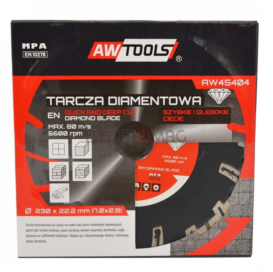 AWTOOLS DIAMANTSCHEIBE 230x22,2 / SCHNELLER TIEFSCHNEIDEN