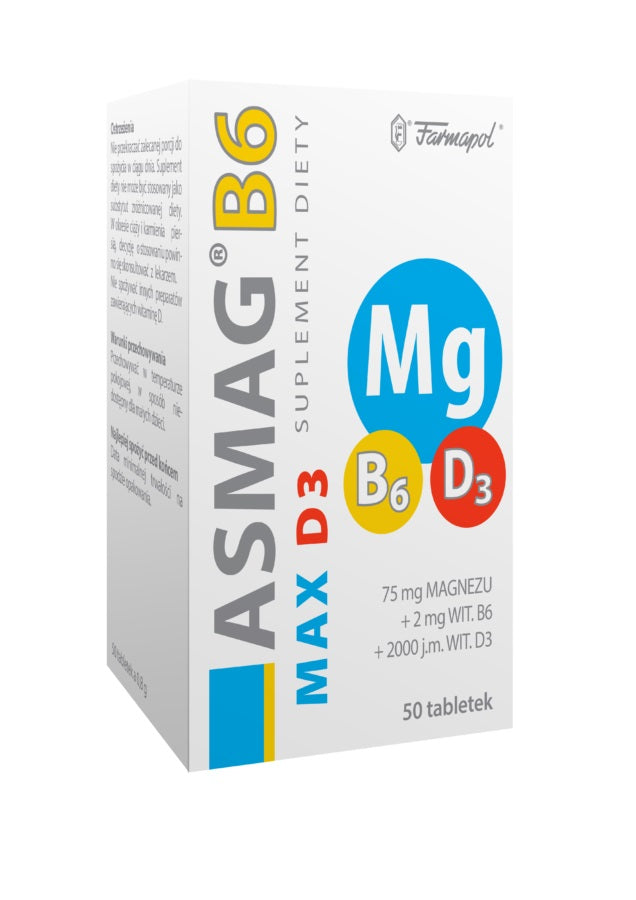 FARMAPOL - Asmag B6 Max D3 50 Tabletten