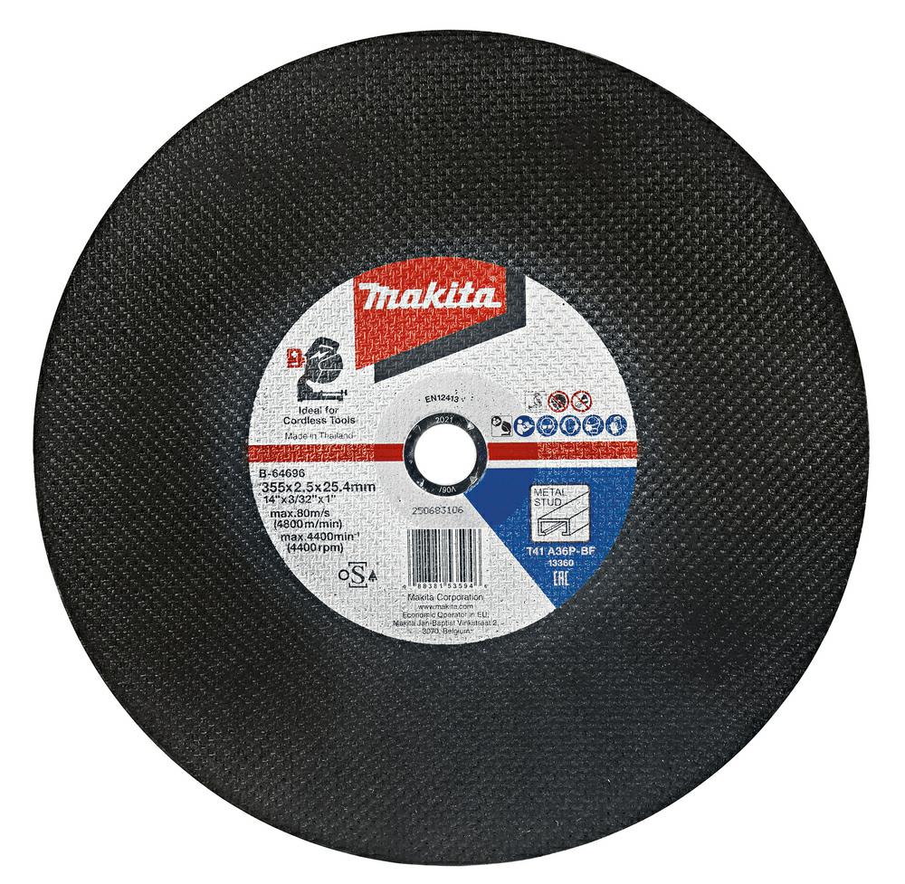 MAKITA MET SHIELD. 355 mm x 2,5 mm x 25,4 mm / 5 Stück.