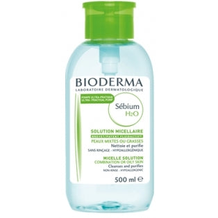 BIODERMA - Bioderma Sebium H20, Mizellenflüssigkeit mit Spender, 500 ml – Langes Verfallsdatum!