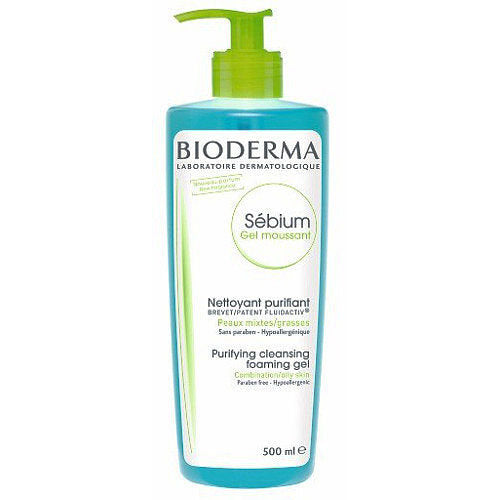 BIODERMA - Bioderma Sebium moussant, antibakterielles Gesichtswaschgel, 500 ml – Lange Haltbarkeit!