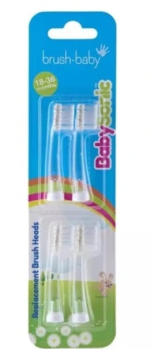 ARS DENTAL - Brush-Baby Baby Schallköpfe für Schallzahnbürste 18-36m, 4 Stück