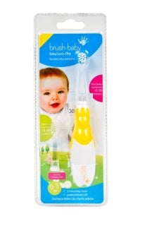 ARS DENTAL - Brush Baby Sonic Zahnbürste für Kinder von 0–3 Jahren, gelb