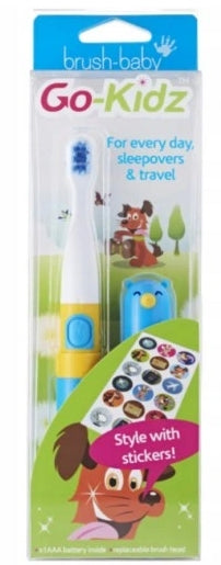 ARS DENTAL - Brush-Baby Go Kidz Sonic Elektrische Reisezahnbürste mit Aufklebern für Kinder ab 3 Jahren