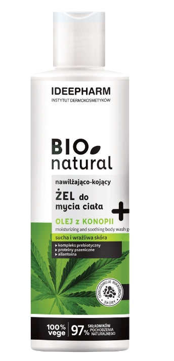 IDEEPHARM - Bio Natural, feuchtigkeitsspendendes und beruhigendes Körperwaschgel, 400 ml