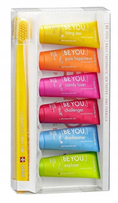CURADEN - Curaprox, BE YOU Zahnpasta-Set, 6 Stück + Zahnbürste, 1 Stück