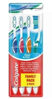 COLGATE - Colgate Triple Action, Zahnbürste, Medium, 4 Stück