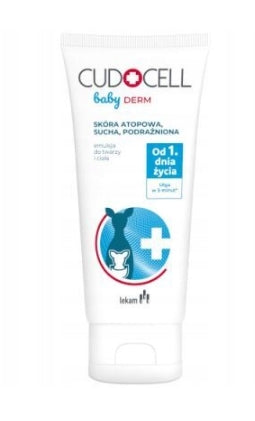 CELTHER - Cudocell Baby Derm Emulsion für Gesicht und Körper bei atopischer, trockener, gereizter Haut ab dem 1. Lebenstag, 180 ml