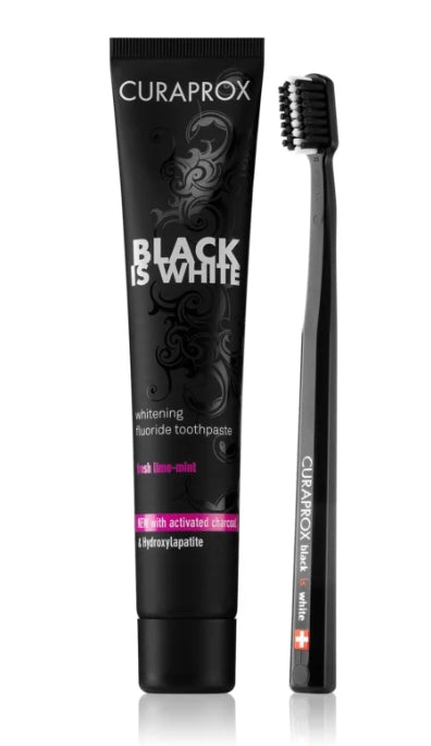 CURADEN - Curaprox Set Black is White Paste 90ml + Zahnbürste 1 Stück