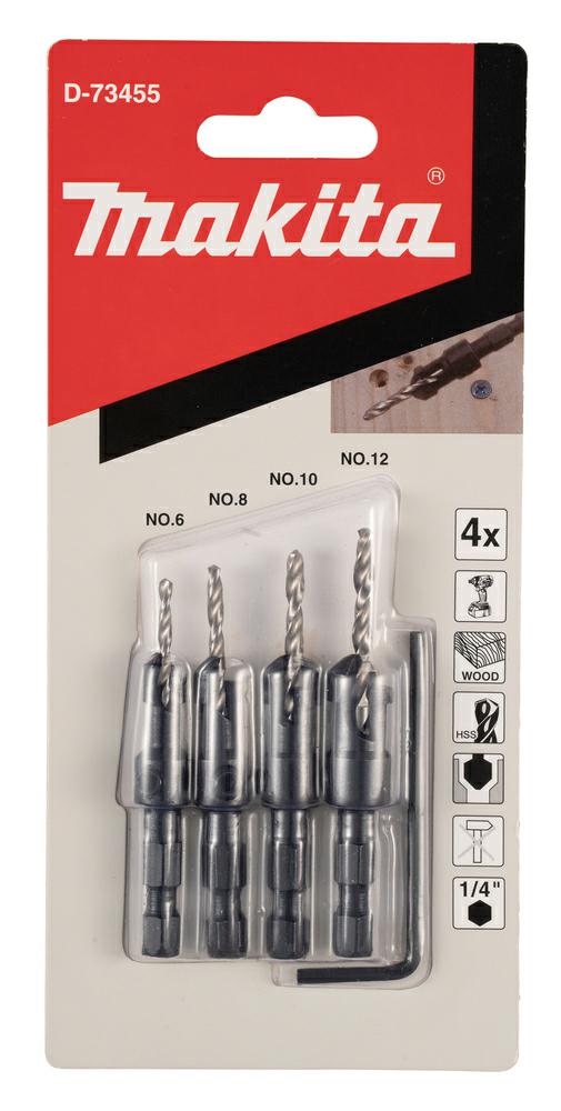 MAKITA HOLZBOHRER-SET 4-tlg. MIT GEGENSÄNGER 2,4/2,8/3,2/3,6 mm