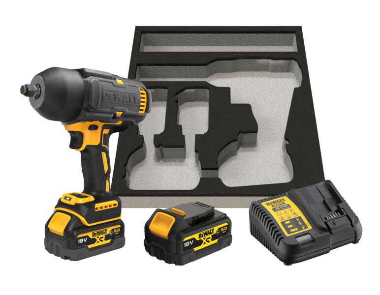 DEWALT SCHLAGSCHLÜSSEL 1/2" 18V 1355Nm 2x5,0Ah MIT STEMPEL FÜR DCF900P2G TROLLEY