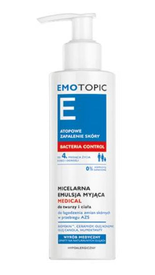 DR IRENA ERIS - Emopic Bacteria Control Micellar Medizinische Reinigungsemulsion für Gesicht und Körper, 190 ml