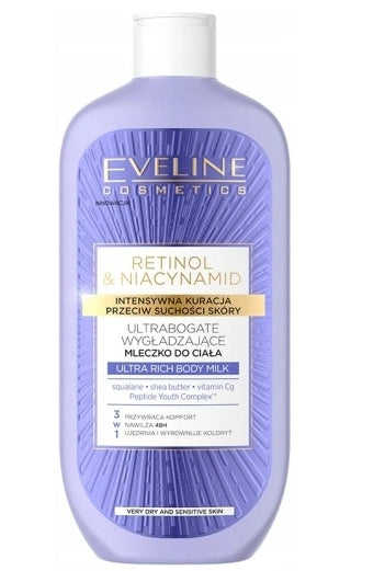 EVELINE COSMETICS - Eveline Retinol &amp; Niacinamid Ultra-reichhaltige, glättende Körpermilch, 350 ml