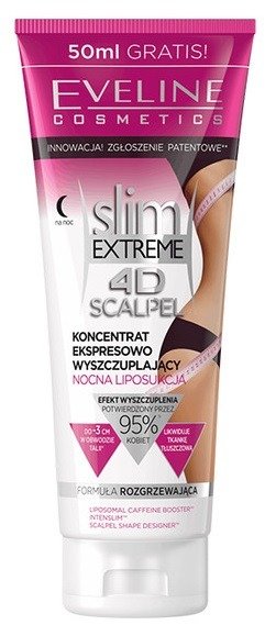 EVELINE COSMETICS - Eveline 4D Slim Extreme Scalpel Express Schlankheitskonzentrat über Nacht Fettabsaugung 250 ml