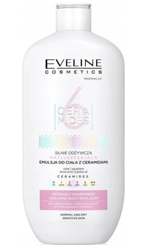EVELINE COSMETICS - Eveline 6 Ceramides Stark nährende, feuchtigkeitsspendende Körperemulsion, 350 ml