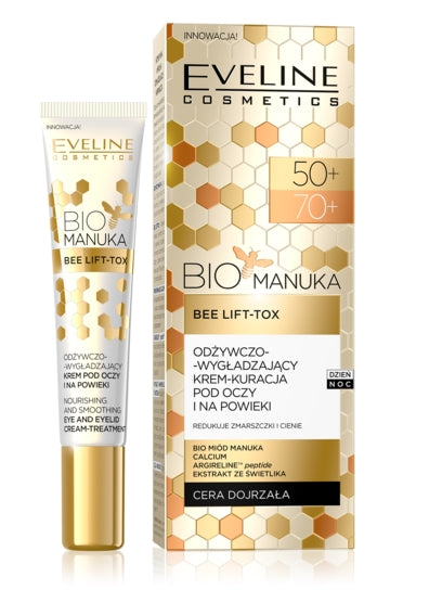 EVELINE COSMETICS - Eveline Bio Manuka Nährende und glättende Creme-Behandlung für Augen und Augenlider 50+ 70+ 20 ml