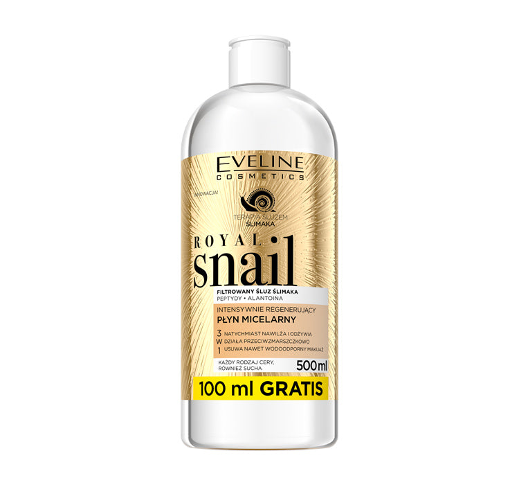 EVELINE COSMETICS - Eveline Royal Snail intensiv regenerierende Mizellenflüssigkeit 400 ml + 100 ml