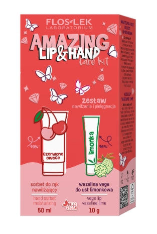 FLOSLEK - Flos-Lek Amazing Lip &amp; Befeuchtung und Pflege der Hände. Handsorbet 50 ml + Vaseline 10 g