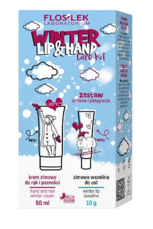 FLOSLEK - Flos-Lek Winter Lip &amp; Handschutz und Pflege Handcreme 50 ml + Vaseline 10g