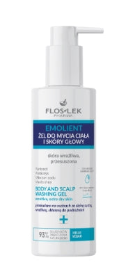 FLOSLEK - Flos-Lek Emolient Gel zum Waschen von Körper und Kopfhaut bei empfindlicher, trockener Haut, 175 ml