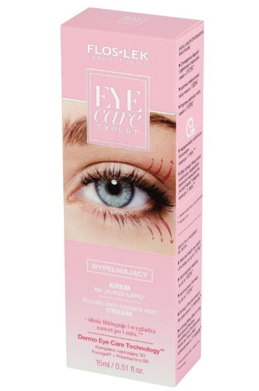 FLOSLEK - Flos-Lek Eye Care Expert Creme gegen Krähenfüße, füllt Falten auf, 15 ml