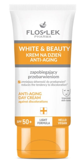 FLOSLEK - Flos-Lek Pharma White &amp; Beauty Anti-Aging-Tagescreme gegen Verfärbungen SPF50+, 30 ml