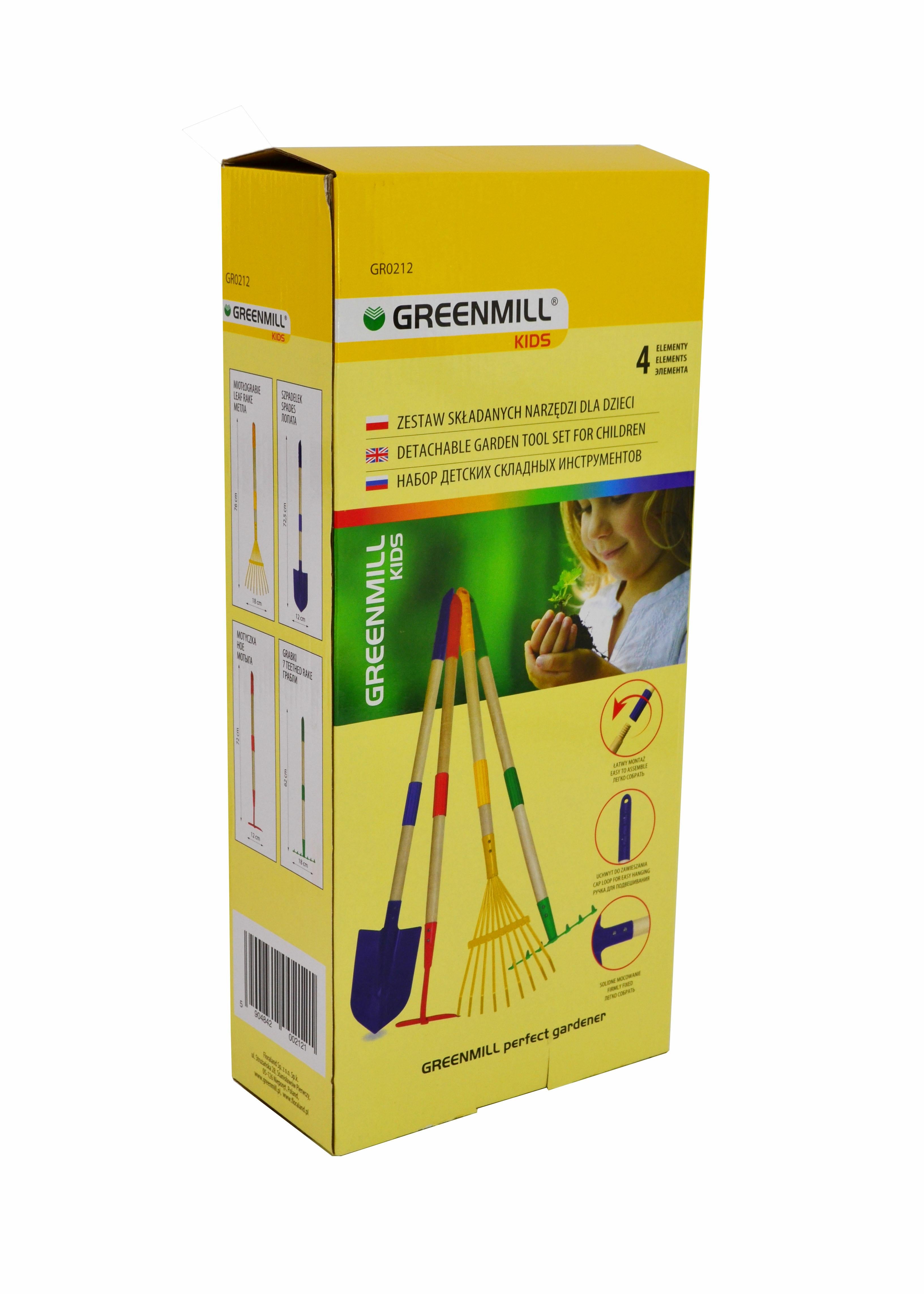 GREENMILL SET GARTENGERÄTE FÜR KINDER 4-teilig.