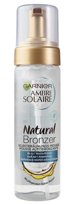 GARNIER - Garnier, Ambre Solaire Natural Bronzer, Selbstbräunungsmousse mit pflegendem Kokoswasser, 200 ml