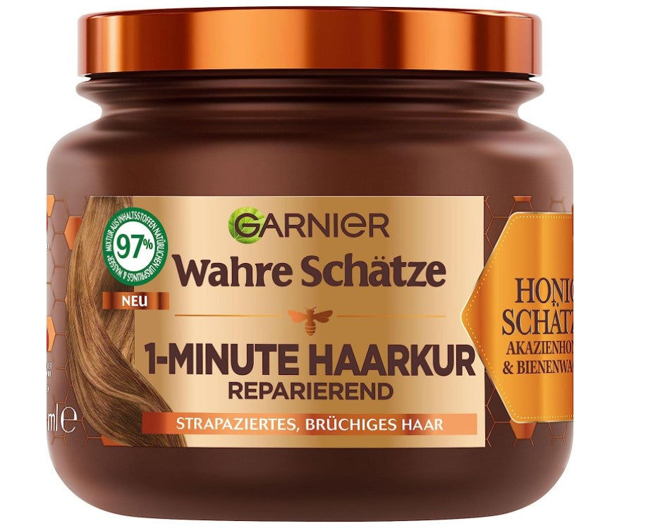 GARNIER - Garnier, True Treasures 1-Minute, Haarmaske, 340ml