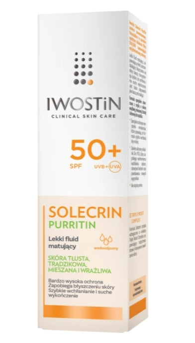 PERRIGO POLAND - Iwostin Solecrin Purritin, leicht mattierendes Fluid, LSF 50+, 40 ml