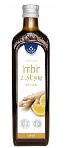 OLEOFARM - Ingwersaft mit Zitrone und Vitamin C, 490 ml