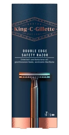 GILLETTE - King C. Gillette, Rasierer für Herren + 5 Klingen