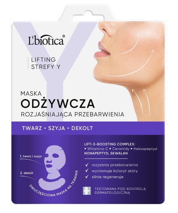 L'BIOTICA - L&#039;Biotica Lifting Zone Y Nährende Gesichtsmaske, die Verfärbungen aufhellt, 1 Set