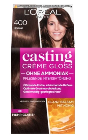 LOREAL PARIS - L'Oréal, Casting Creme Gloss, Haarfärbemittel, 400 Braun