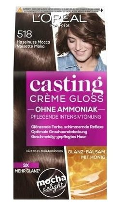 LOREAL PARIS - Loreal, Casting Creme Gloss, Haarfärbemittel, Farbton 518 Haselnuss-Mokka, 1 Stück