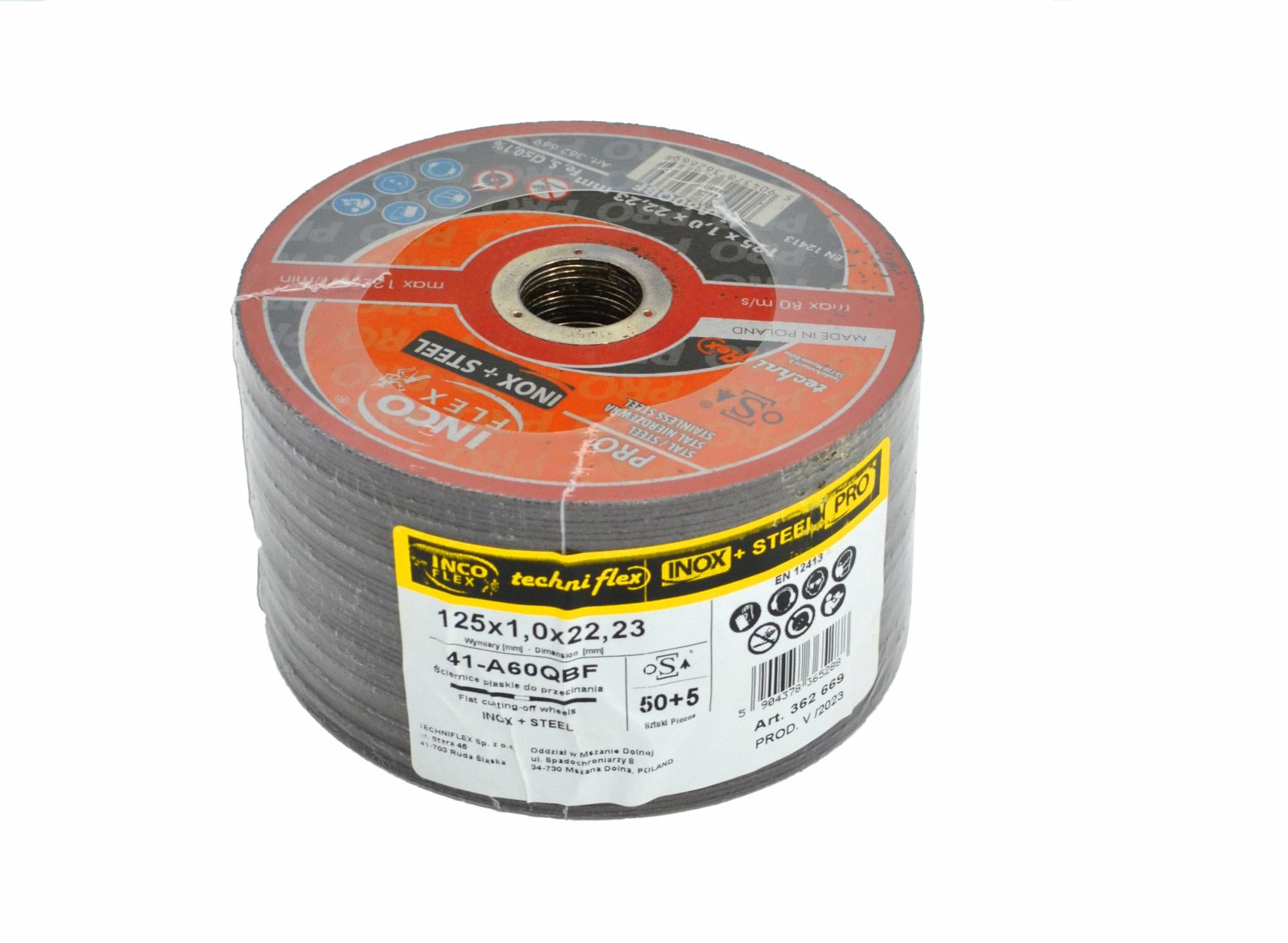 METALL INCOFLEX SHIELD 125*1,0 PRO STEEL+INOX /50+5 KOSTENLOS