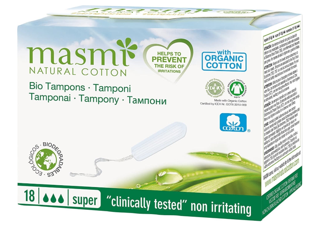 ECO BY NATY - MasMI, Natural Cotton, Super, Hygiene-Tampons, 18 Stück