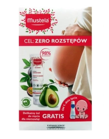 LABORATOIRES EXPANSCIENCE - Mustela Maternite Creme gegen Dehnungsstreifen ohne Duft 150 ml + Babywaschgel 200 ml