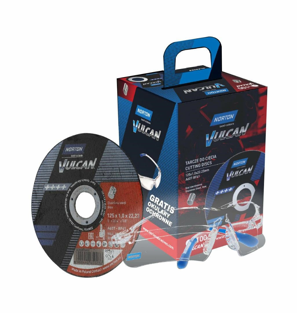 NORTON SHIELD.VULCAN 125 x 1,0 /100 Stk. INOX + GLÄSER GRATIS