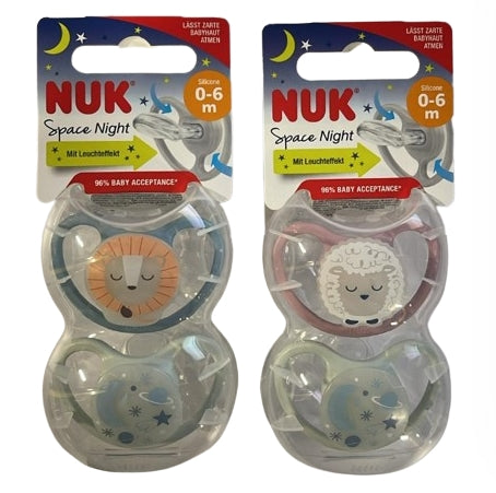 NUK - Nuk, Space Night Silikon, Schnuller. Gr.1, 2 Stück