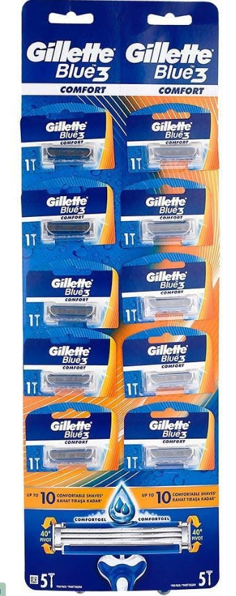 GILLETTE - Gillette Blue 3 Plus Comfort Rasierer, 10 Stück