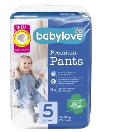 BABYLOVE - Babylove, Pampers, Größe 5 (13-20kg), 20 Stück