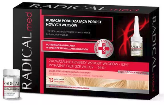 IDEEPHARM - Radical Med-Behandlung zur Stimulierung des Haarwachstums, 15 Ampullen x 5 ml