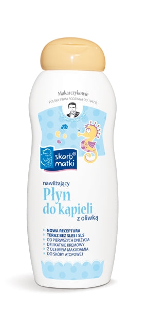 FIRMA RODZINNA MAKARCZYKOWIE - The Mother's Treasure feuchtigkeitsspendende Badeflüssigkeit mit Olivenöl für Kinder und Kleinkinder 400 ml