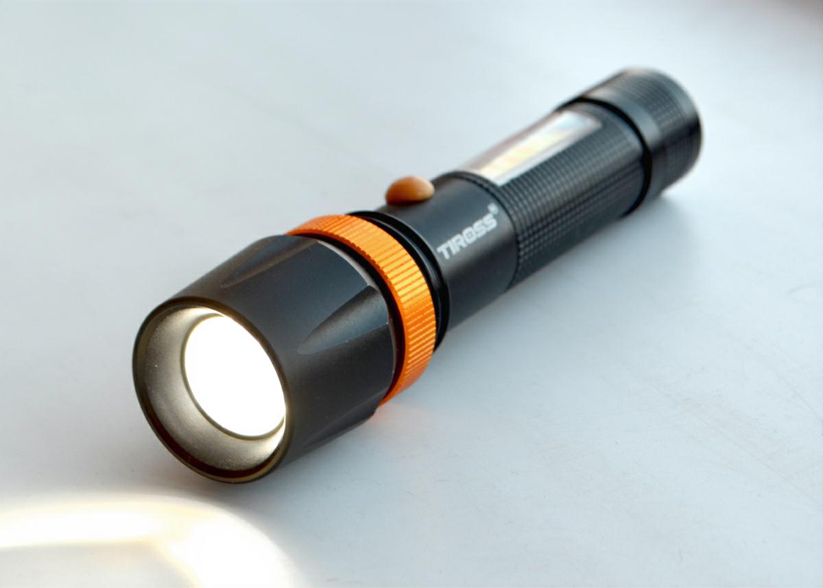 TIROSS WIEDERAUFLADBARE TASCHENLAMPE CREE LED T6 XMLCOB 10W