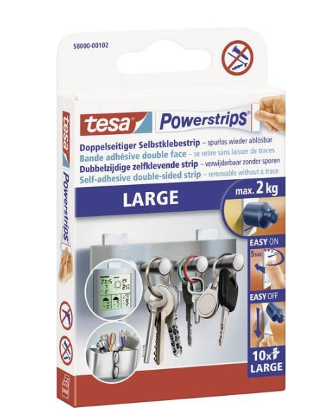 TESA - Tesa, Powerstrips, Posterpflaster, weiß, 10 Stück