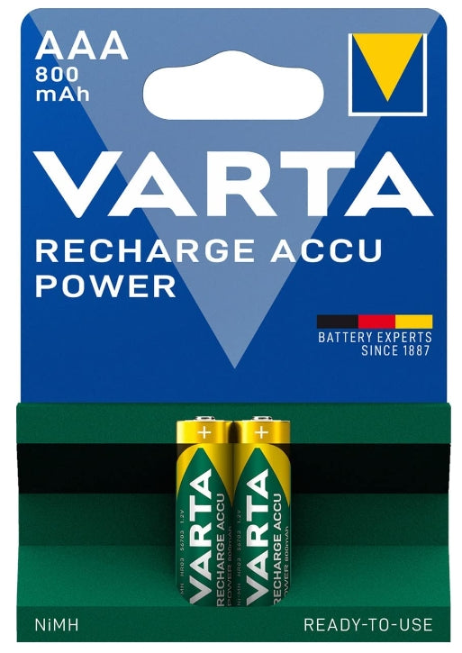 VARTA - Varta, Accu wiederaufladbare AAA 800mAh Akkus, 2 Stück