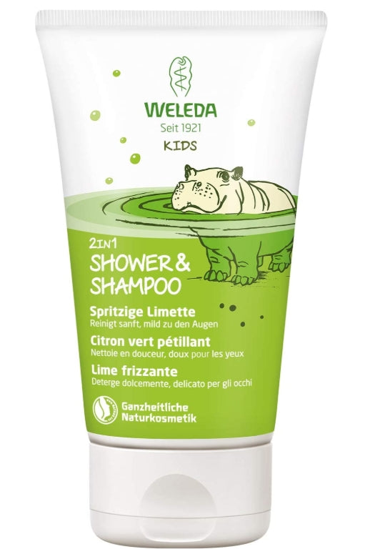 WELEDA - Weleda Kids 2in1, Shampoo und Duschgel für Kinder, Limette, 150 ml